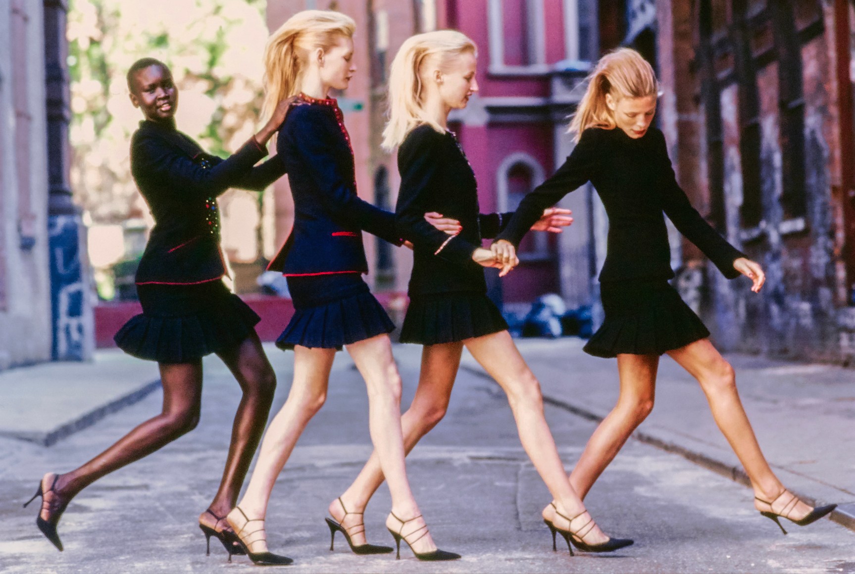 Alek Wek, Kirsten Owen, Esther de Jong, and Tanga Moreau, NYC, Vogue, 1997, Archival Pigment Print