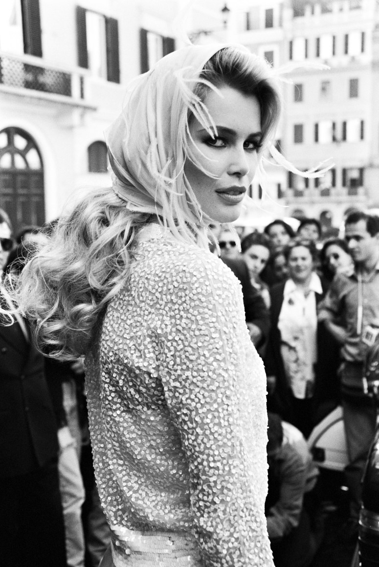 Claudia Schiffer in Rome, Valentino, 1994, Silver Gelatin Photograph