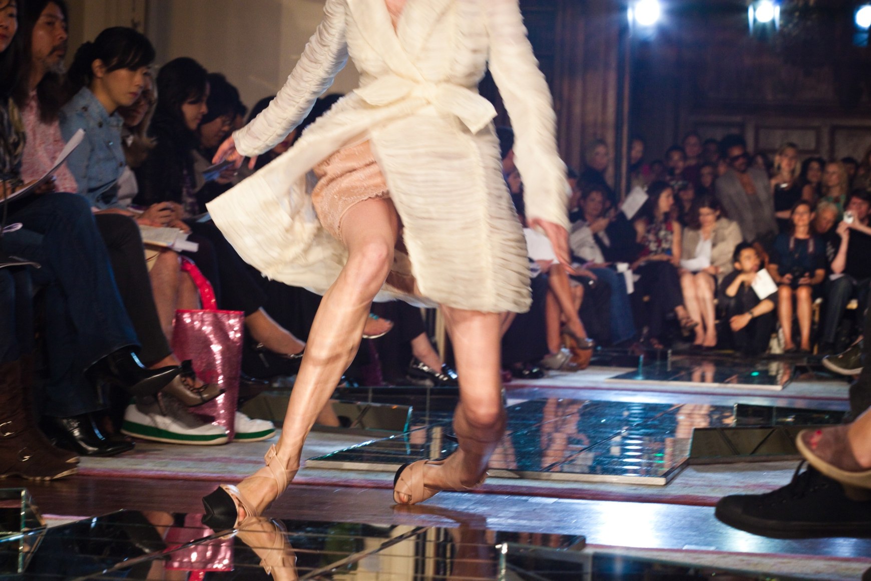 A model slips on the runway at Jason Wu’s spring show, New York City, 2009, Archival Pigment Print