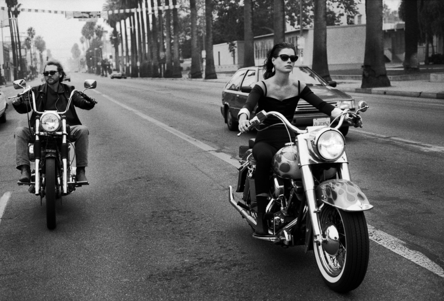 Carre Otis on Motorcycle, Los Angeles, 1990