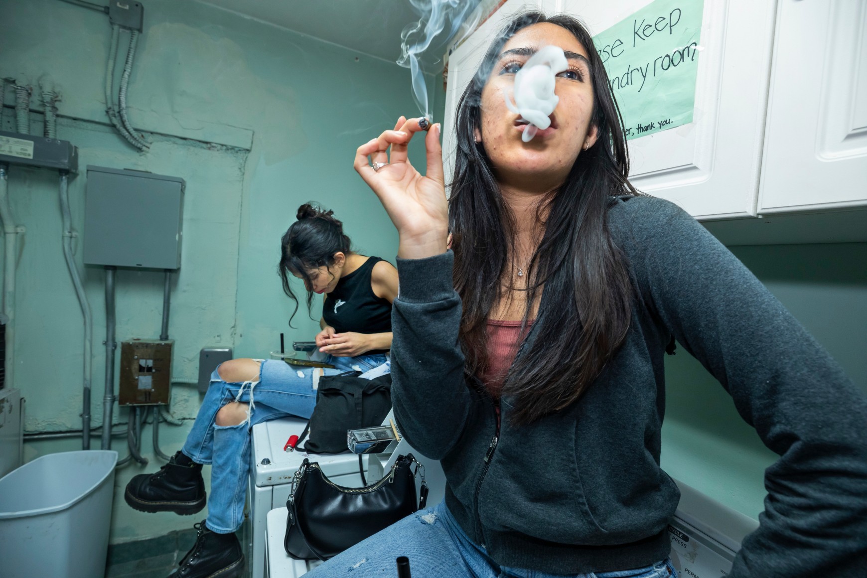 Smoking in Laundry Room
