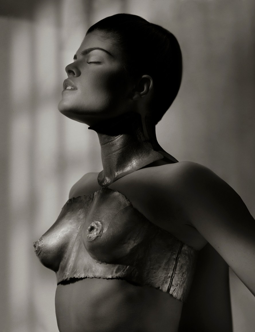 Petra Lindblad wearing YSL, Stern Magazine, 1991