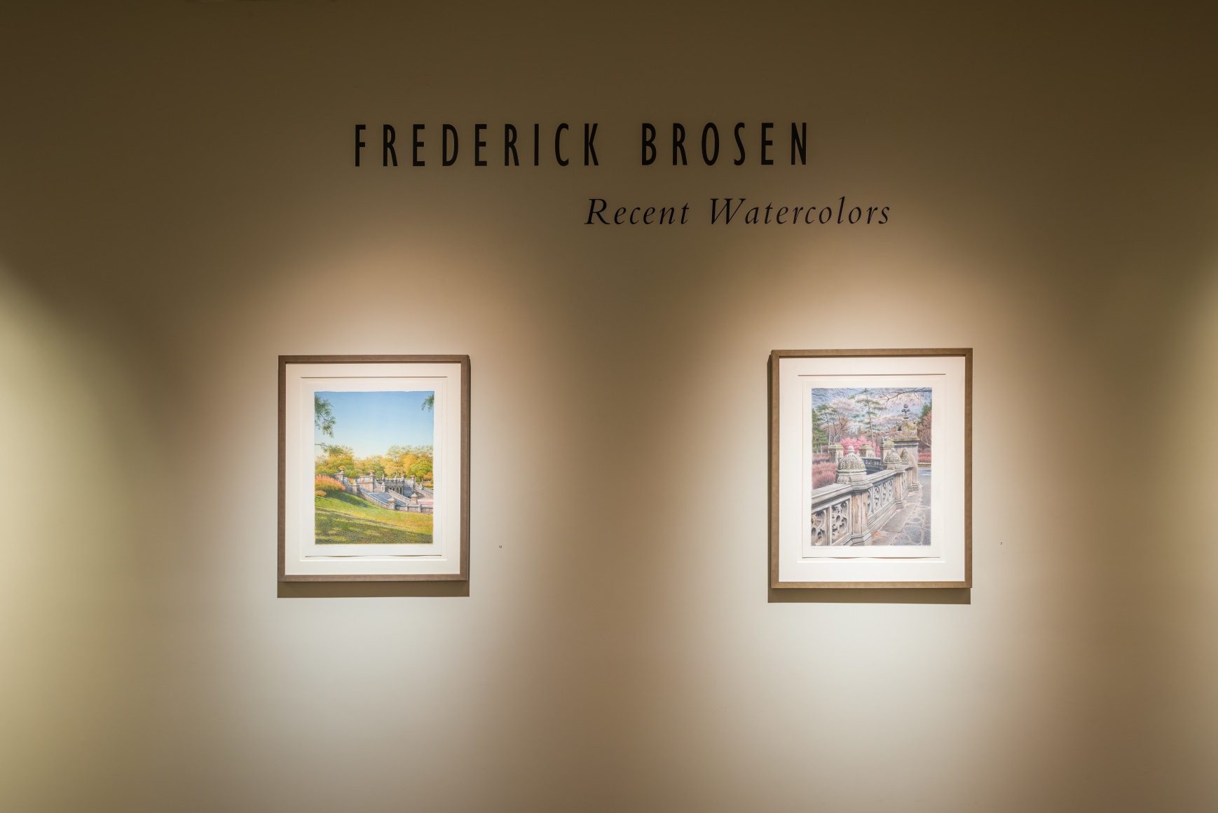 "Frederick Brosen: Recent Watercolors" installation photo.