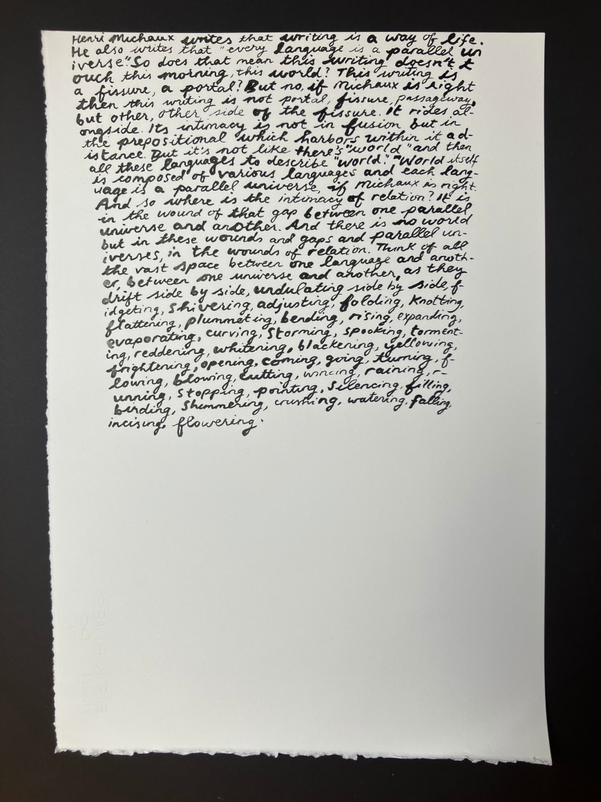 SIMONE KEARNEY&nbsp;  Parallel Universe, 2023  Ink on paper, 18.5 x 24 in.