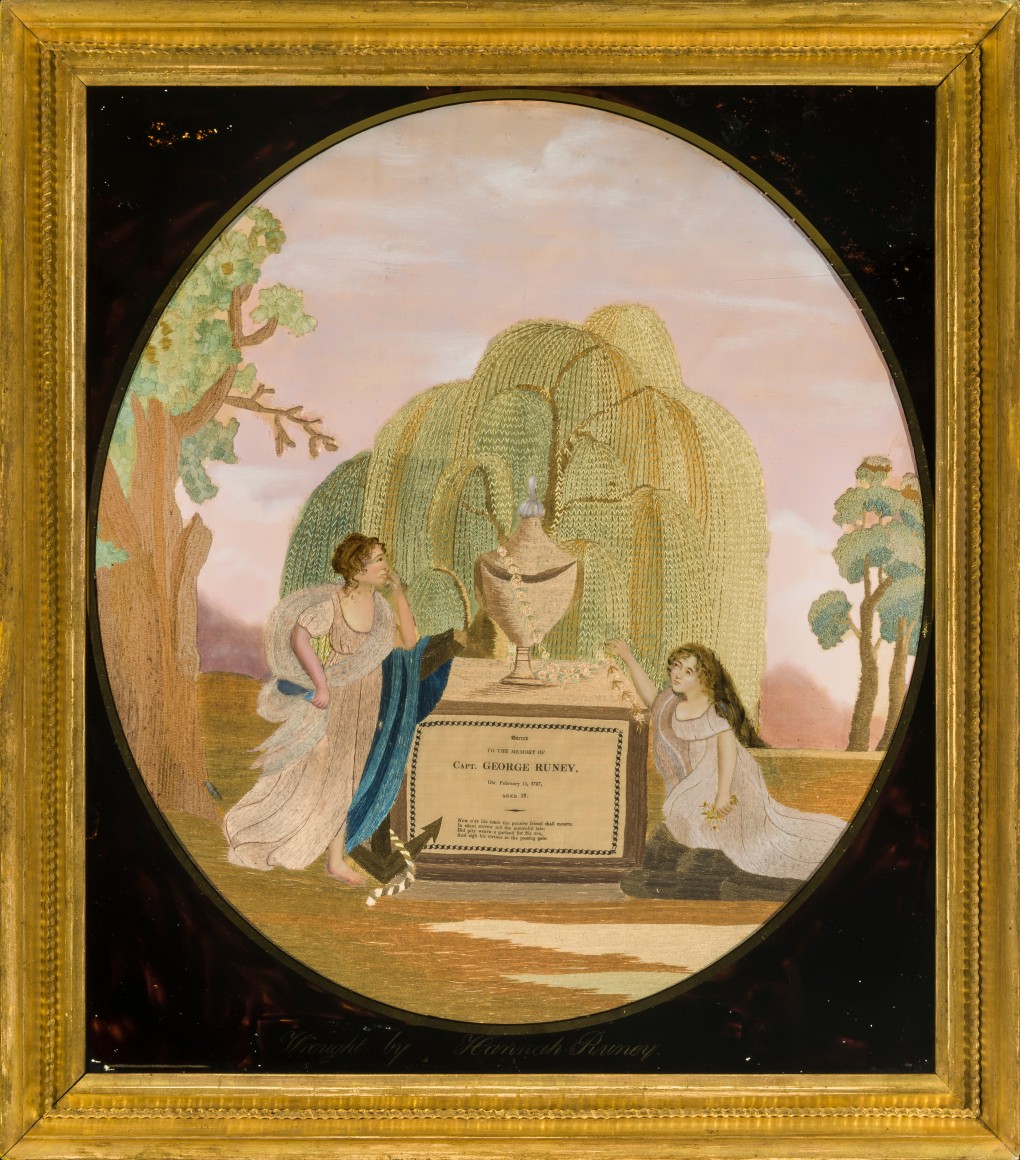 Memorial to Captain George Runey, about 1812, Hannah Runey (about 1795–1844), at Charlestown Academy, Charlestown, Massachusetts
