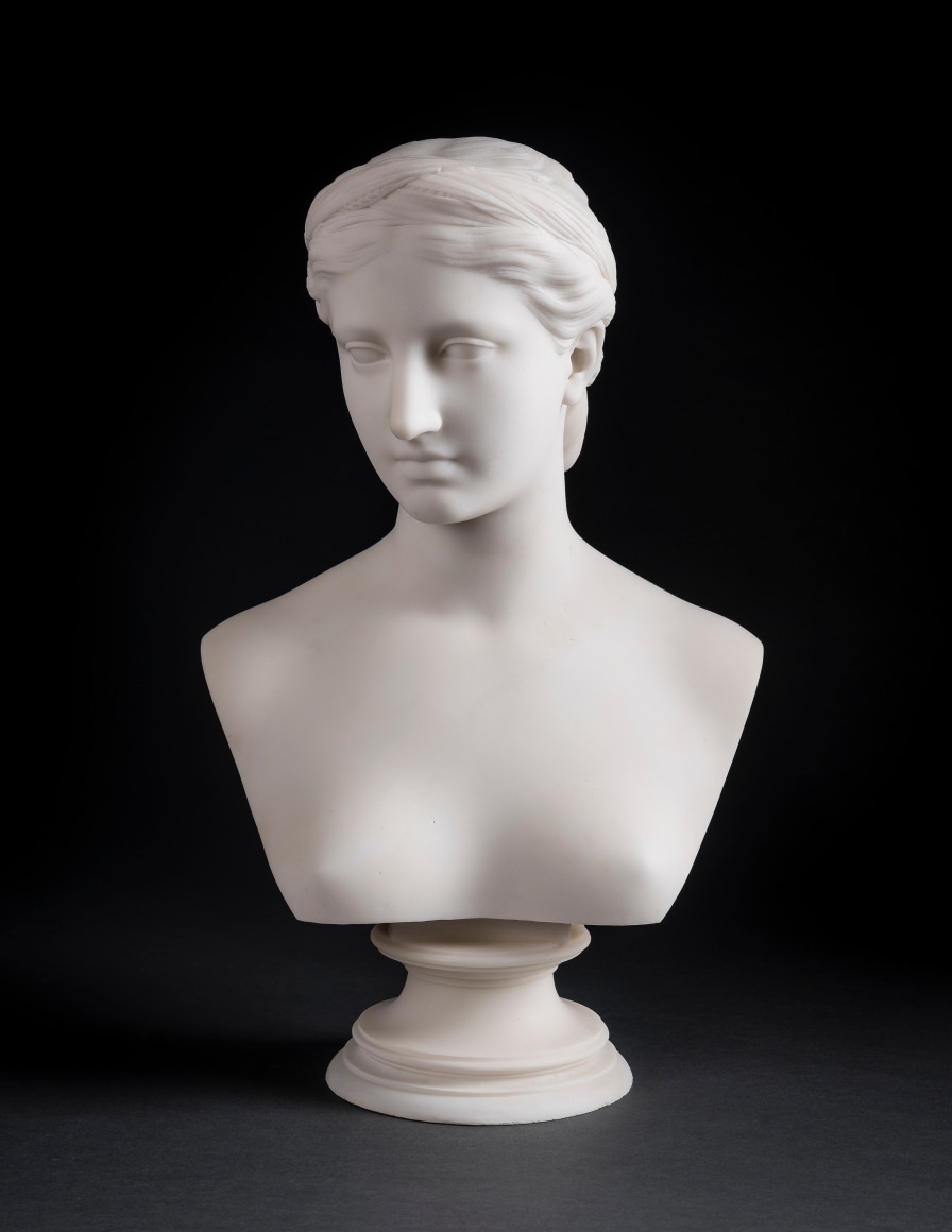 HIRAM POWERS (1805–1873), "Proserpine," 1849. Marble, 15 in. high x 9 1/2 in. wide x 6 in. deep