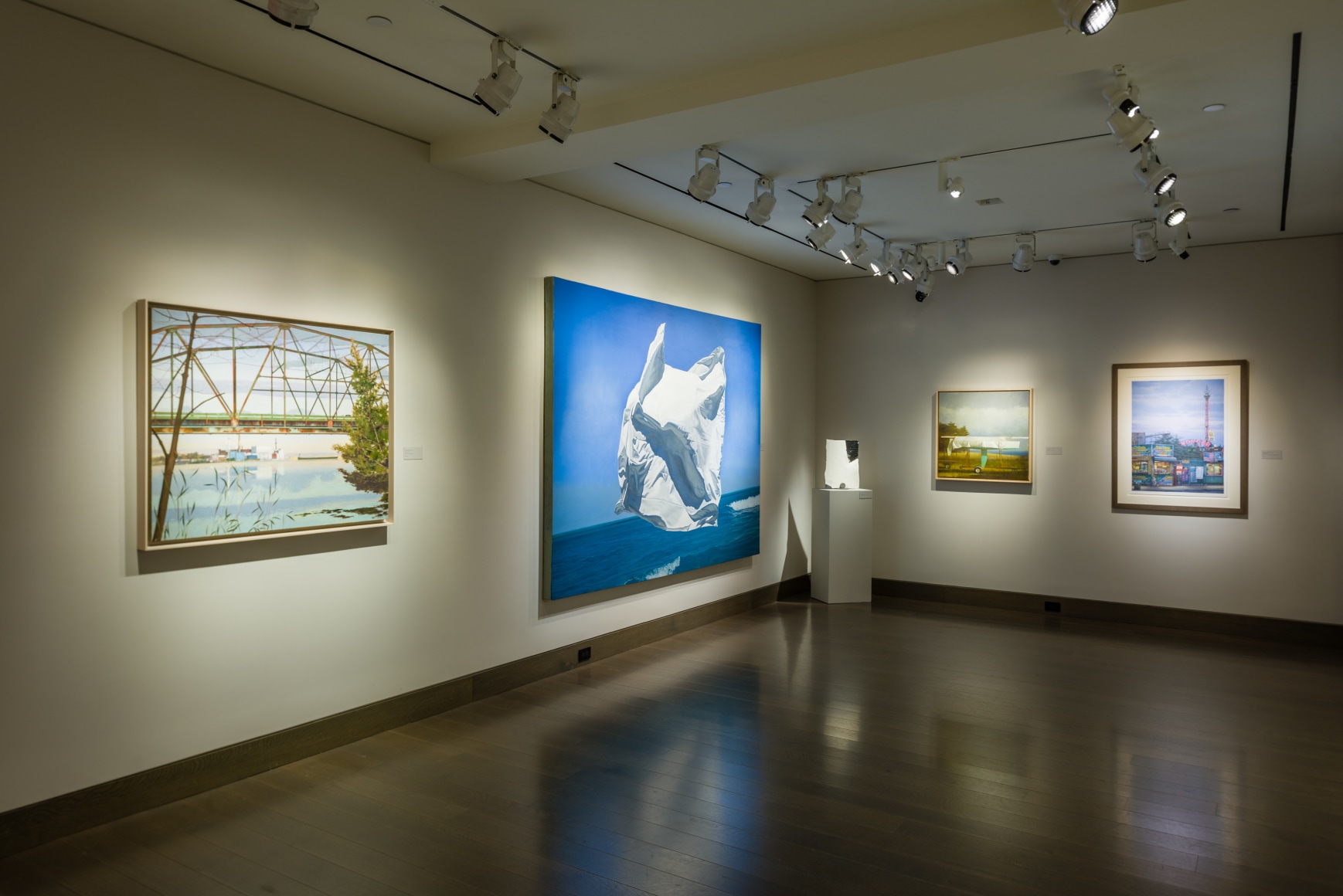 &quot;Summer Selections 2023.&quot; Gallery 3 view with works by John Moore, David Ligare, Mar&iacute;a Elena Gonz&aacute;lez, Randall Exon, and Frederick Brosen.