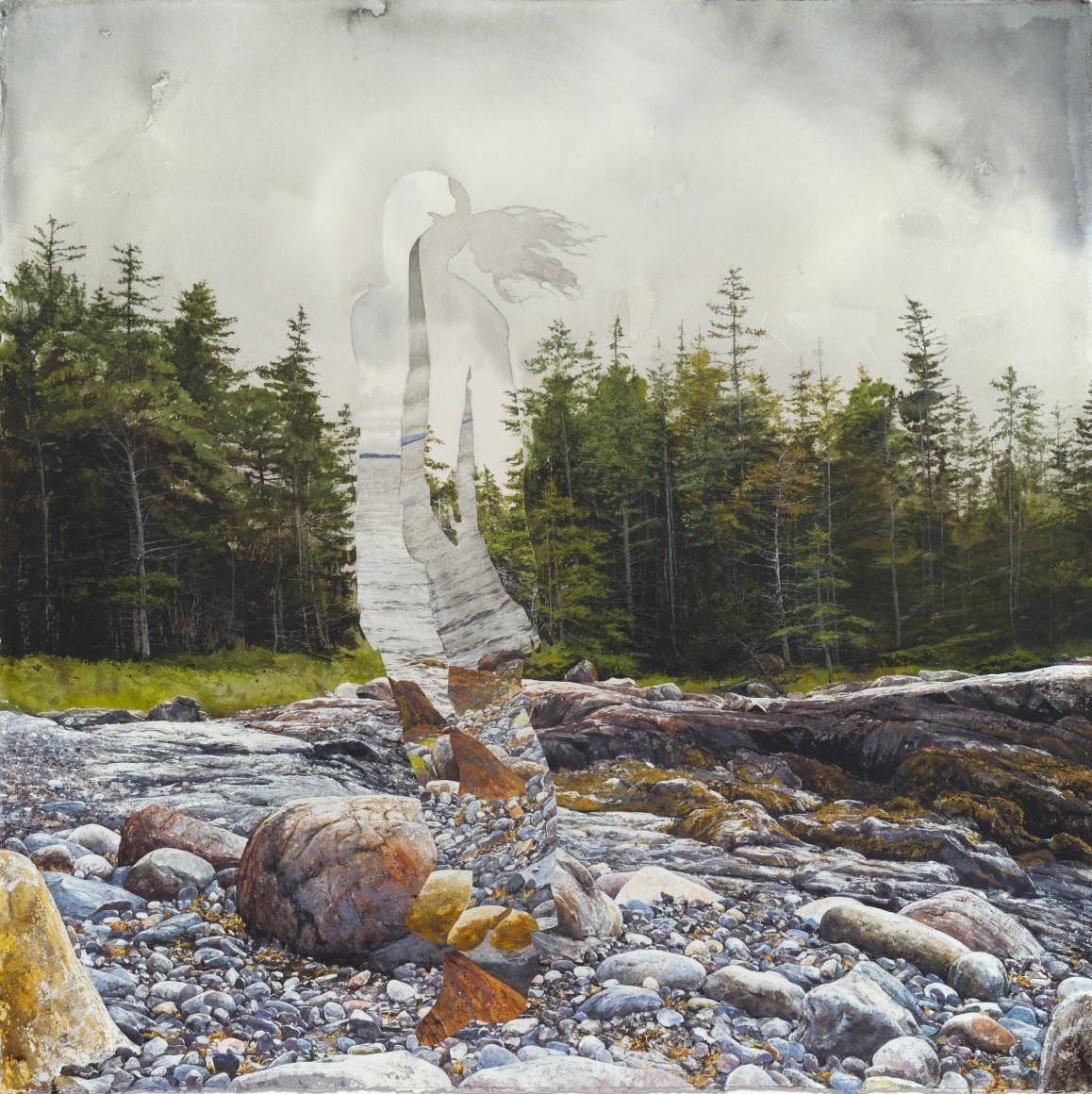 Colin Hunt (b. 1973), Untitled (Pebble Beach), 2024, Watercolor on paper, 22 1/2 x 22 1/2 in.