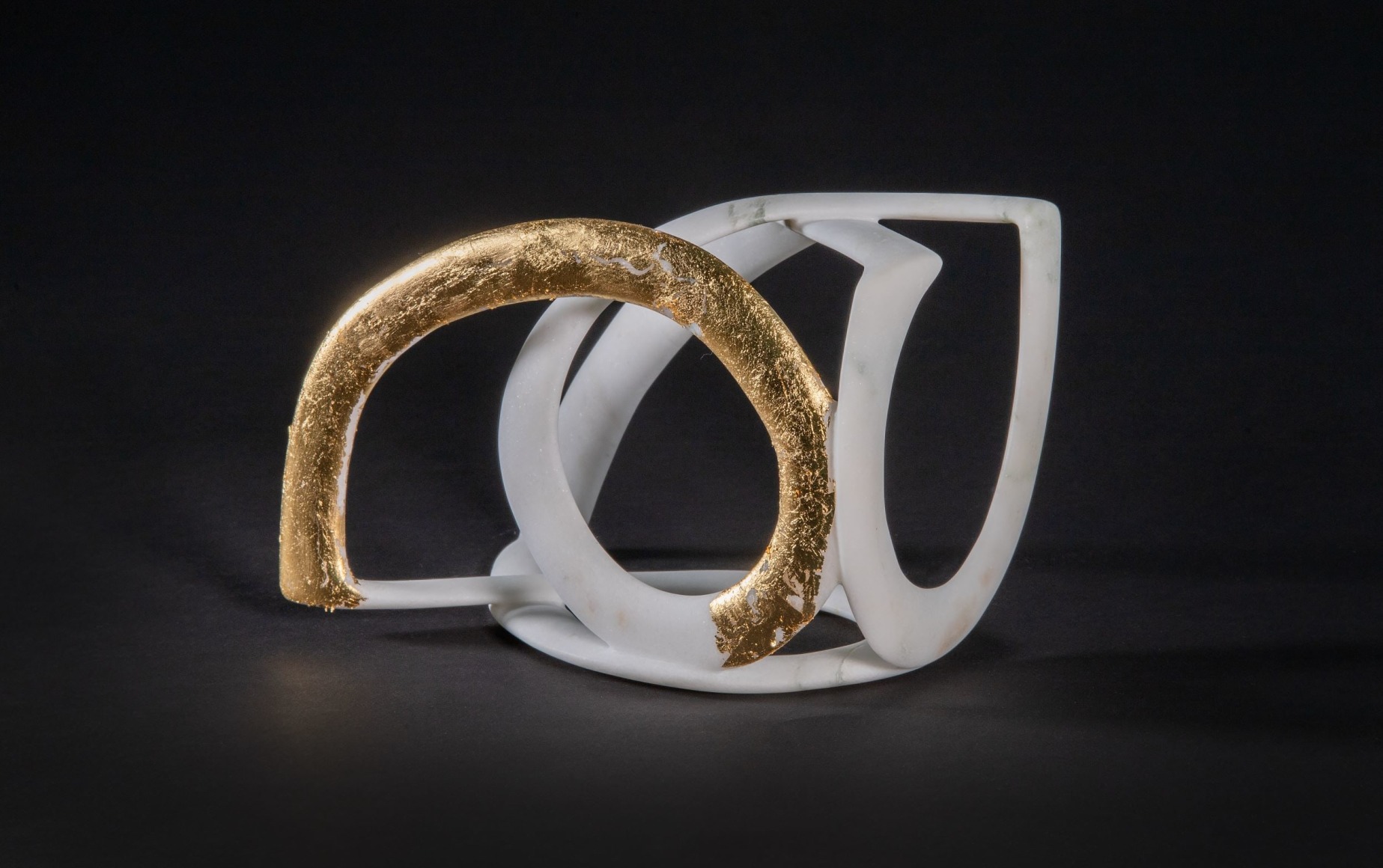 Elizabeth Turk (b. 1961), Passage 19, 2017, Marble and gold leaf, 4 3/4 x 7 1/4 x 4 1/4 in.