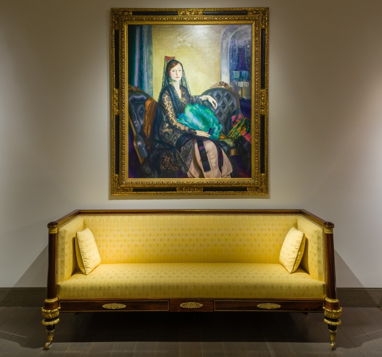&quot;The Winter Show Live&quot; at Hirschl &amp; Adler. Installation view of paintings, furniture, and decorative arts.