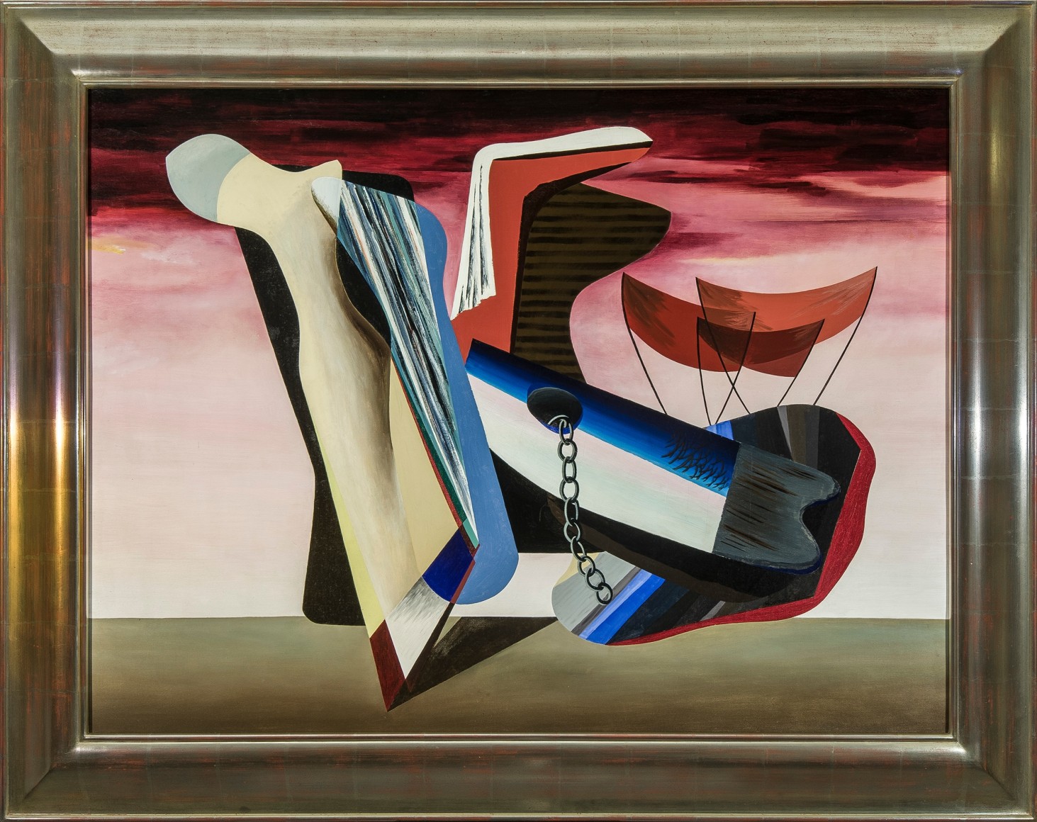 CHARLES HOUGHTON HOWARD (1899&ndash;1978), &quot;Bouquet,&quot; 1932. Oil on canvas, 31 x 41 in. Showing gilded Modernist frame.