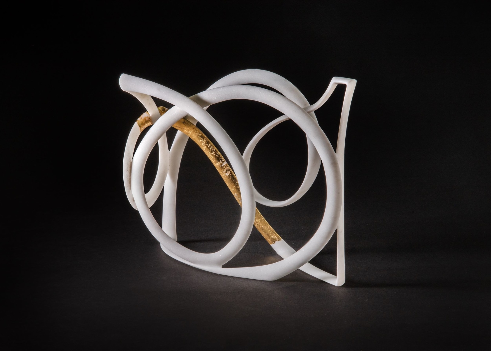 Elizabeth Turk (b. 1961), Passage 15, 2021-23, Marble and gold leaf, 7 x 8 1/4 x 3 3/8 in.