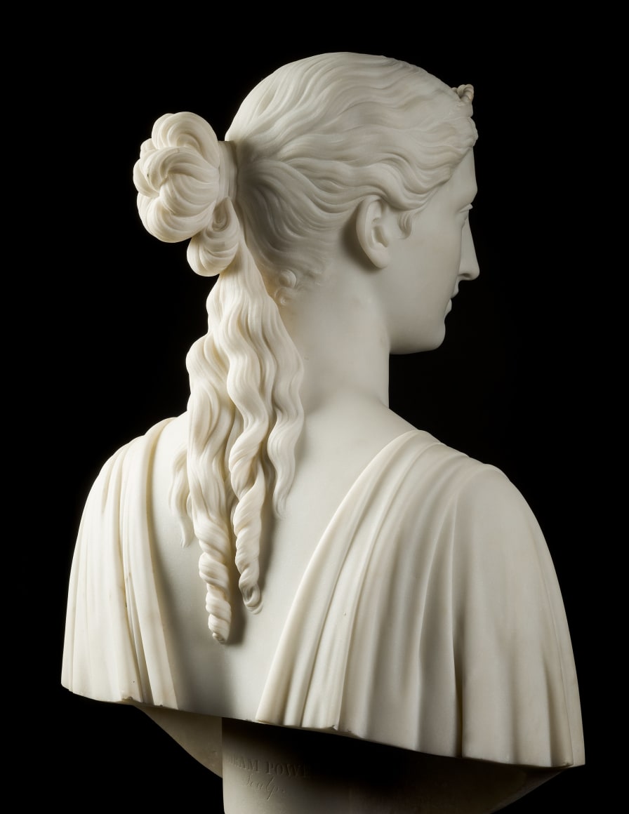 HIRAM POWERS (1805–1873) "Ginevra," 1841. Marble, 24 in. high. View from the proper right rear.