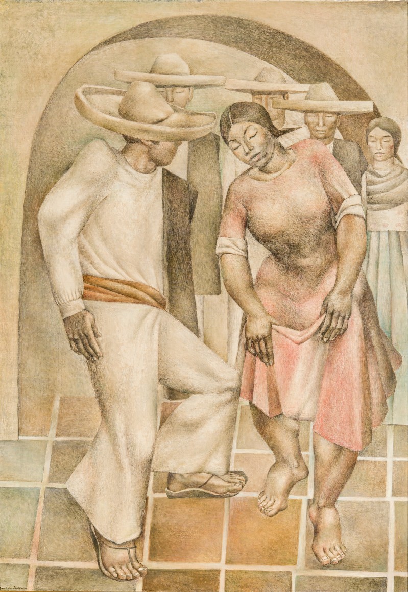 EVERETT GEE JACKSON (1900–1995), "The Jarabe Dance (The Mexican Hat Dance)," 1945. Oil on canvas, 66 x 44 1/2 in.