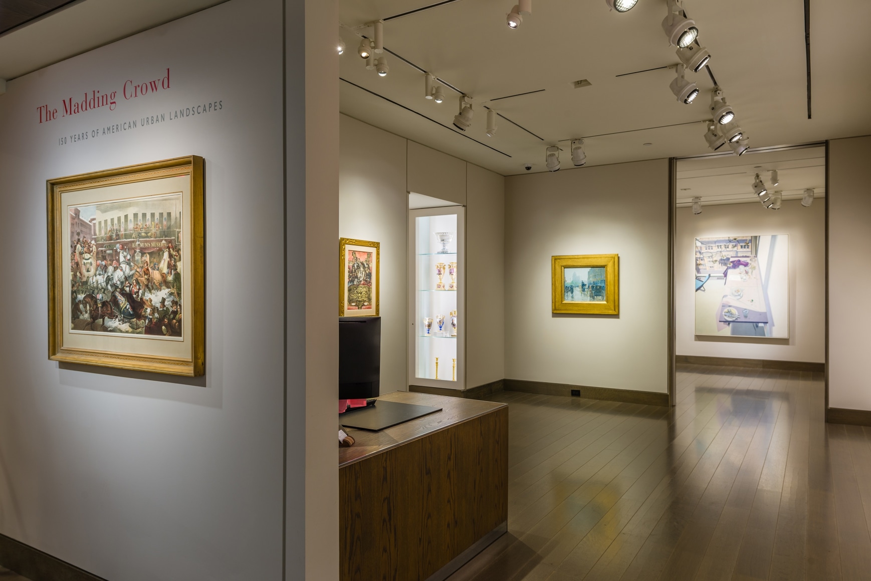 "The Madding Crowd" gallery installation, June 2021. Show entrance, Galleries 2 and 3.