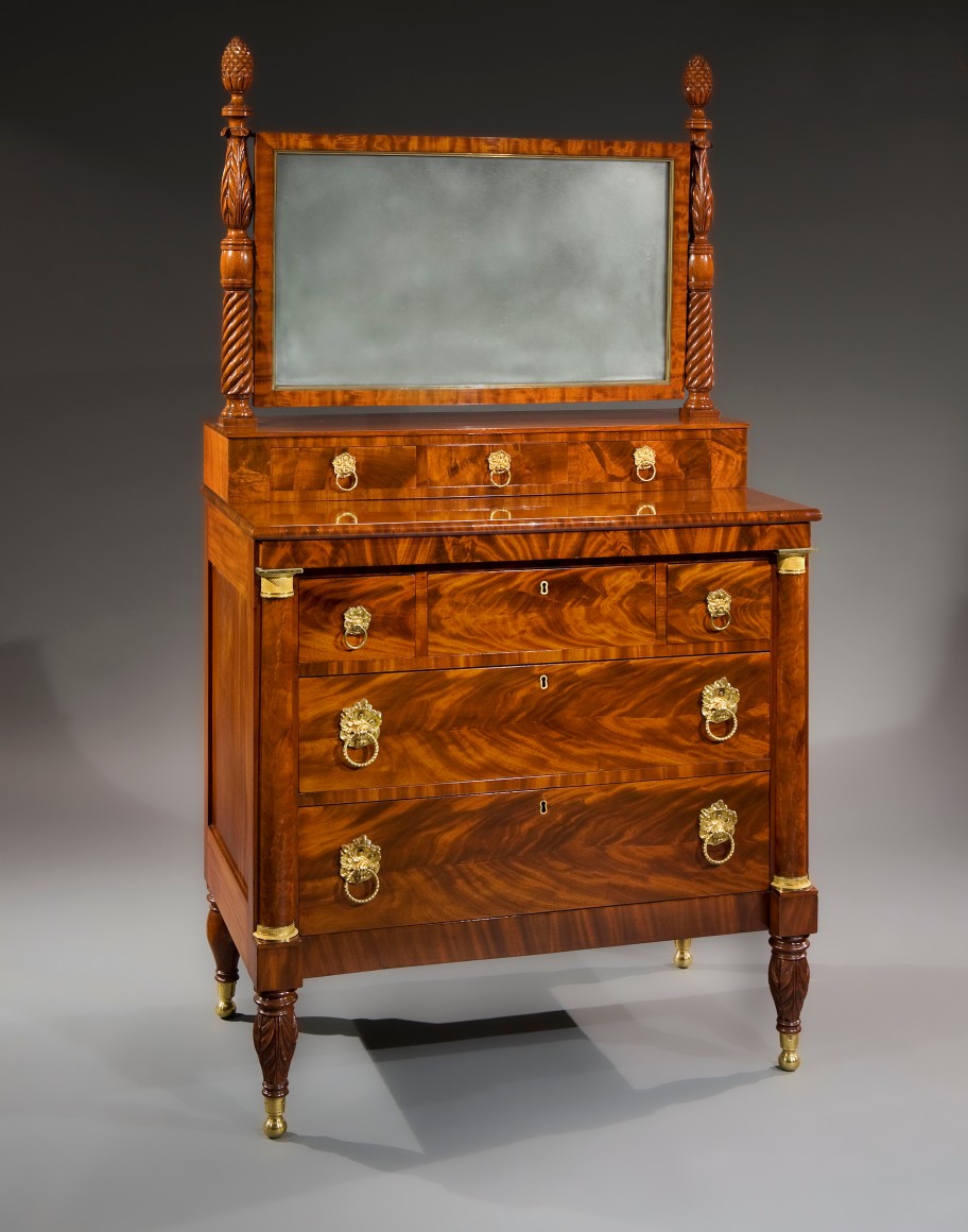&quot;Gentleman's Dressing Bureau,&quot; about 1815&ndash;19. Charles-Honor&eacute; Lannuier (1779&ndash;1819; active 1803&ndash;19), New York. Mahogany, 66 in. high, 36 in. wide, 20 1/2 in. deep