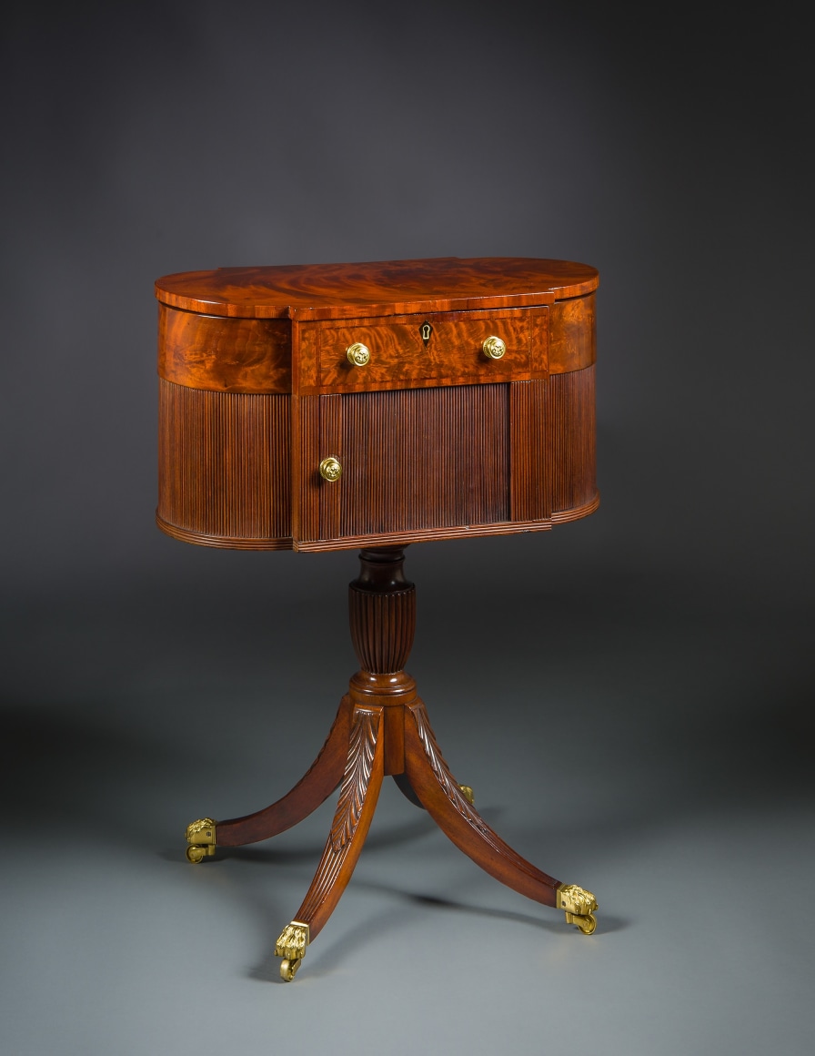 &quot;Astragal-End Work Table with Tambour,&quot; about 1810&ndash;15. Attributed to Duncan Phyfe (1770&ndash;1854), New York&nbsp;(active 1794&ndash;1847).