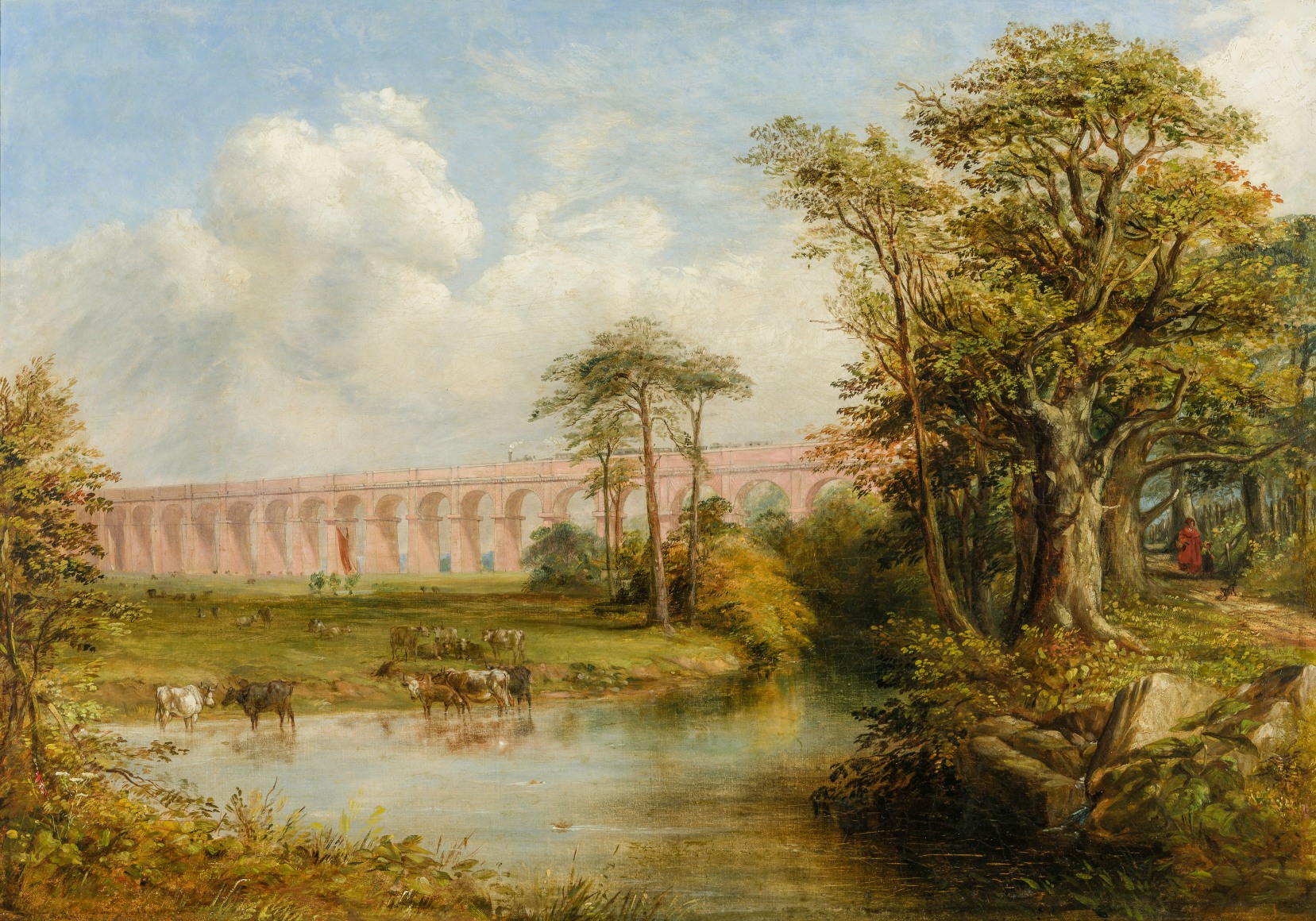 Arthur Fitzwilliam Tait (British American, 1819–1905), "Dutton Viaduct over the River Weaver," 1849. Oil on canvas, 24 x 34 in.