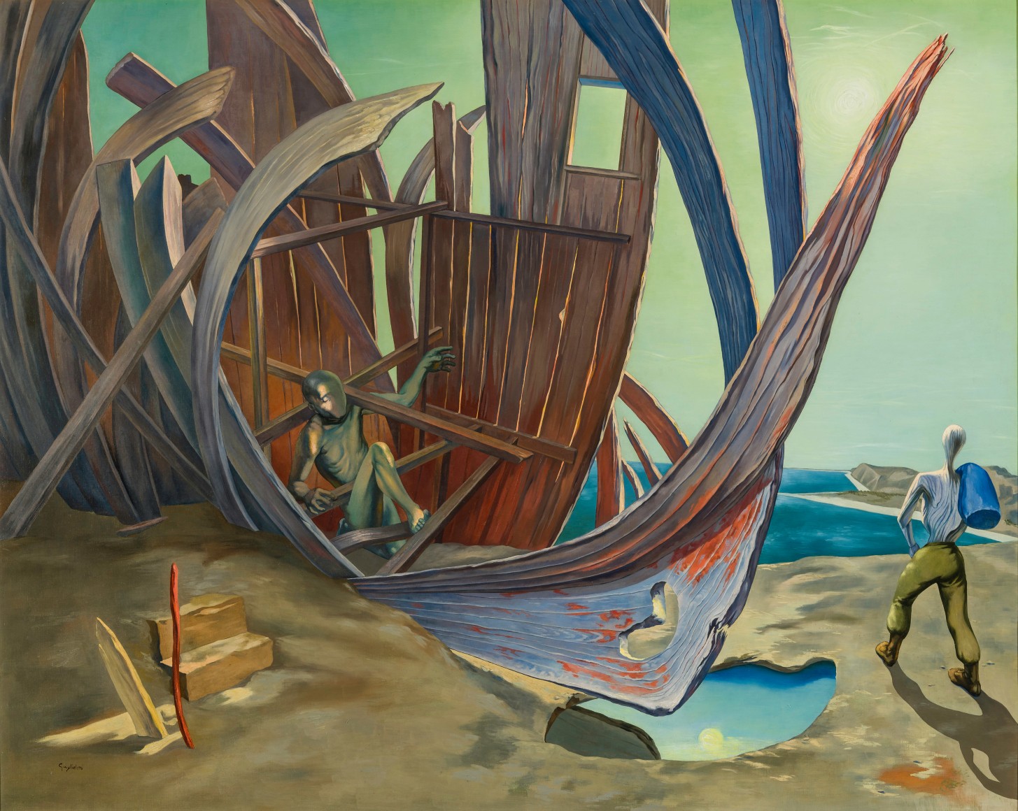 OSVALDO LOUIS GUGLIELMI (American, 1906&ndash;1956), &quot;An Odyssey for Moderns,&quot; 1942&ndash;43. Oil on canvas, 24 x 30 in.