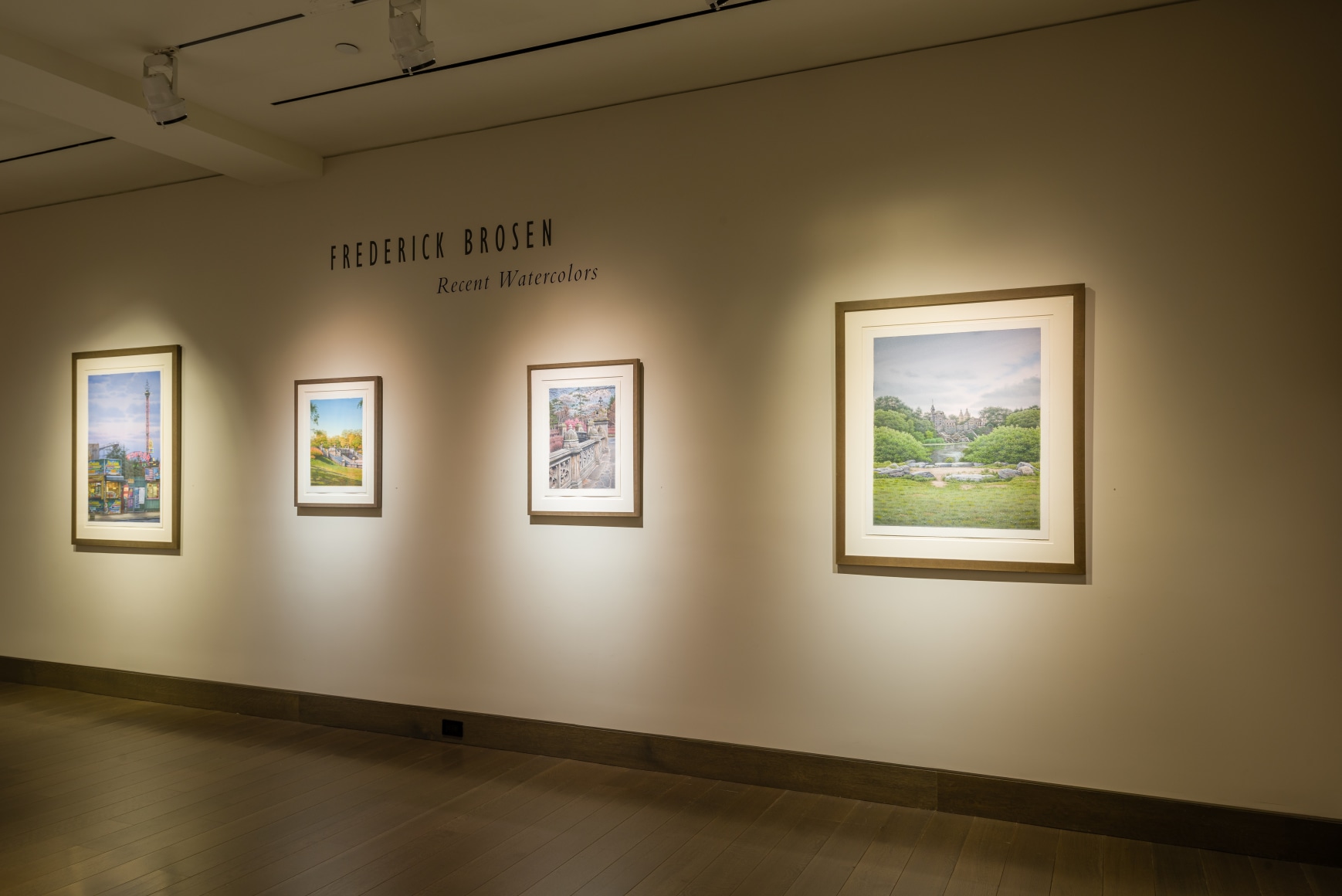 "Frederick Brosen: Recent Watercolors" installation photo.