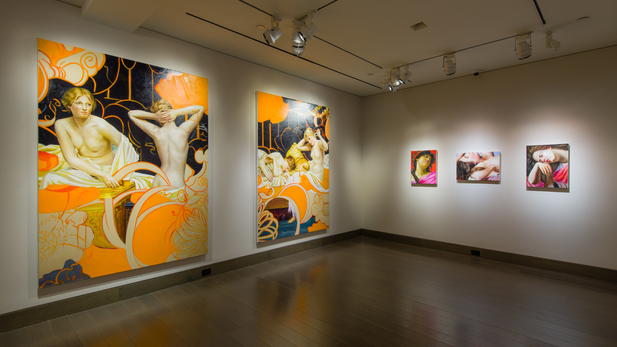 installation view of Angela Fraleigh, &quot;Fluttering still,&quot; at Hirschl &amp; Adler Modern, New York, February 10 - March 12, 2021