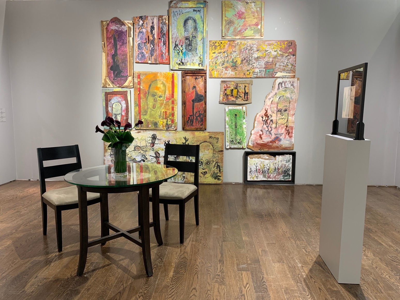 installation view of the gallery's presentation at the Outsider Art Fair, January 16-19, 2020