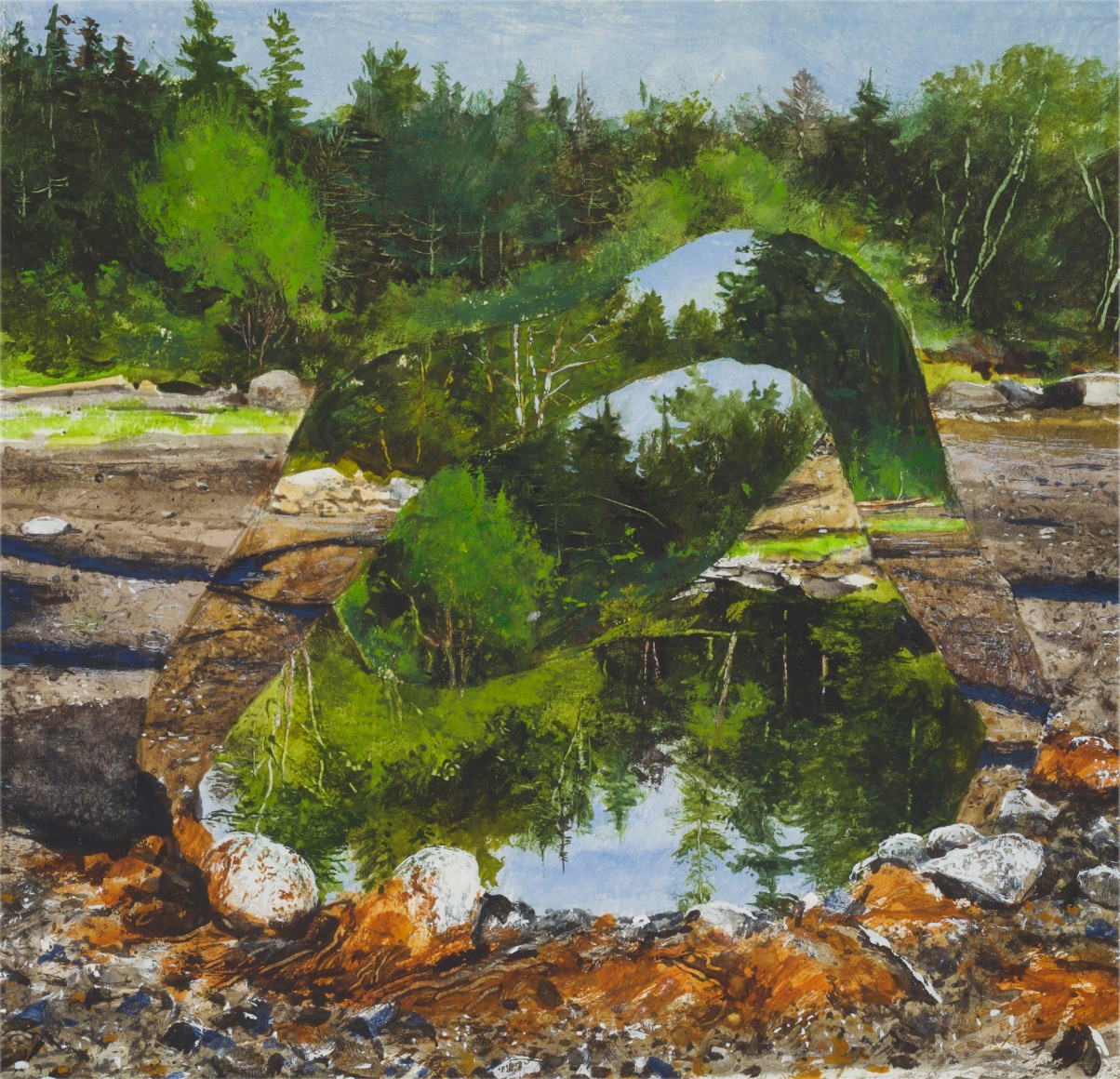 Colin Hunt (b. 1973), Pine Study, 2023, Watercolor on paper, 9 x 9 in.