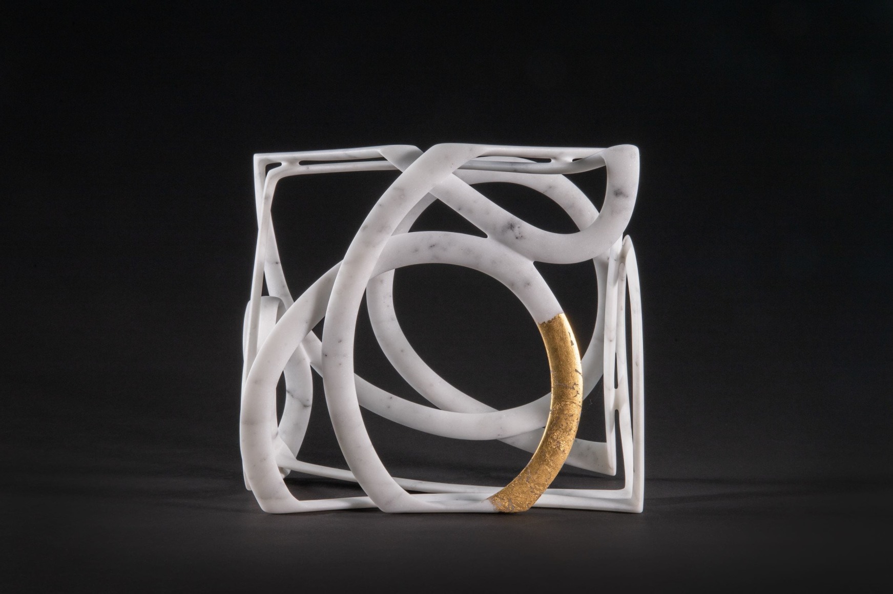 Elizabeth Turk (b. 1961), Passage , 2021-22, Marble and gold leaf, 7 3/4 x 8 1/2 x 4 1/2 in.
