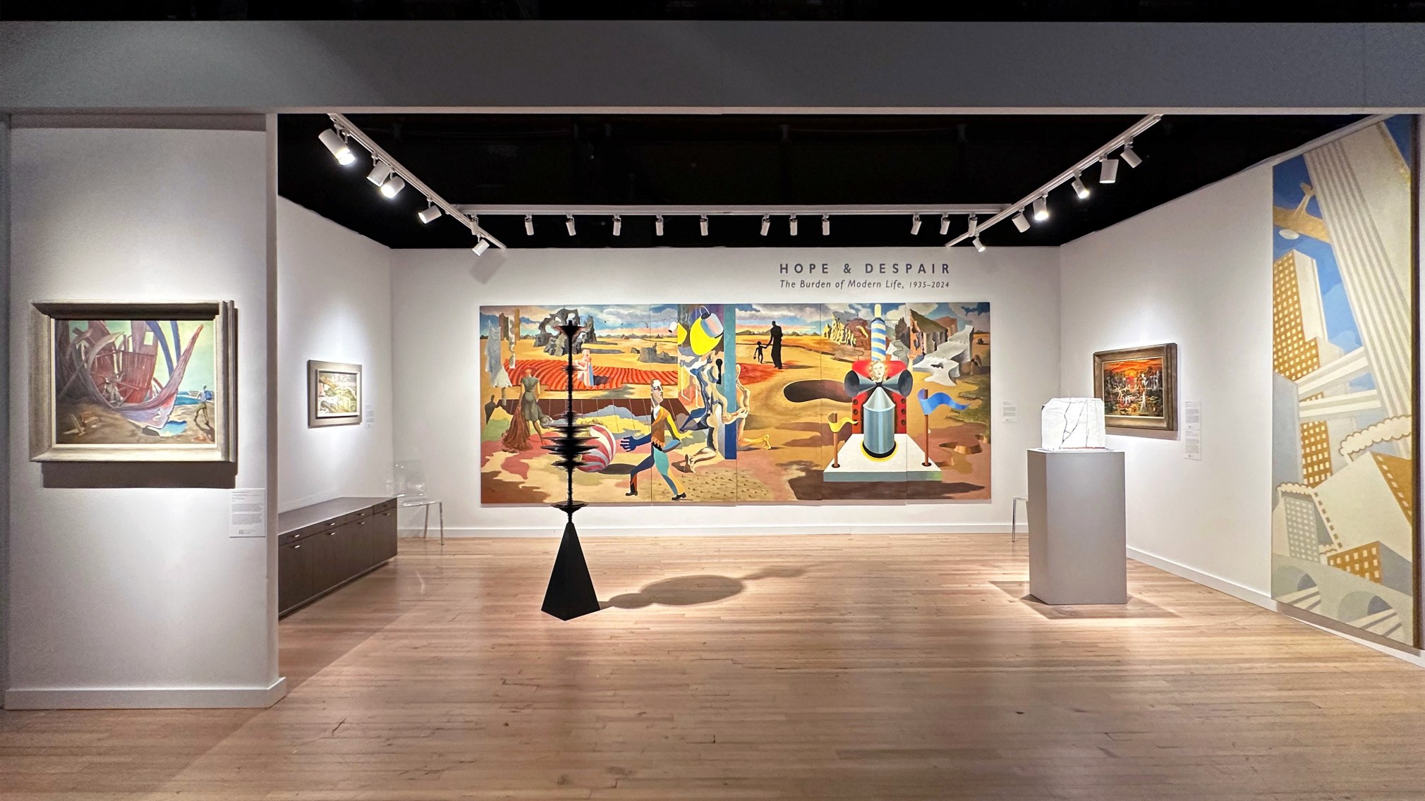 The Art Show 2024, Hirschl &amp; Adler booth installation for &quot;Hope and Despair: The Burden of Modern Life&quot;