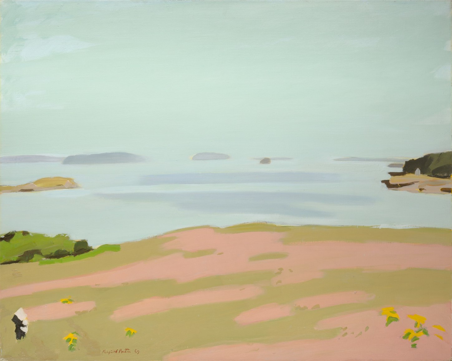 FAIRFIELD PORTER (1907–1975), "View from the South Meadow," 1969. Oil on canvas, 48 x 60 in.