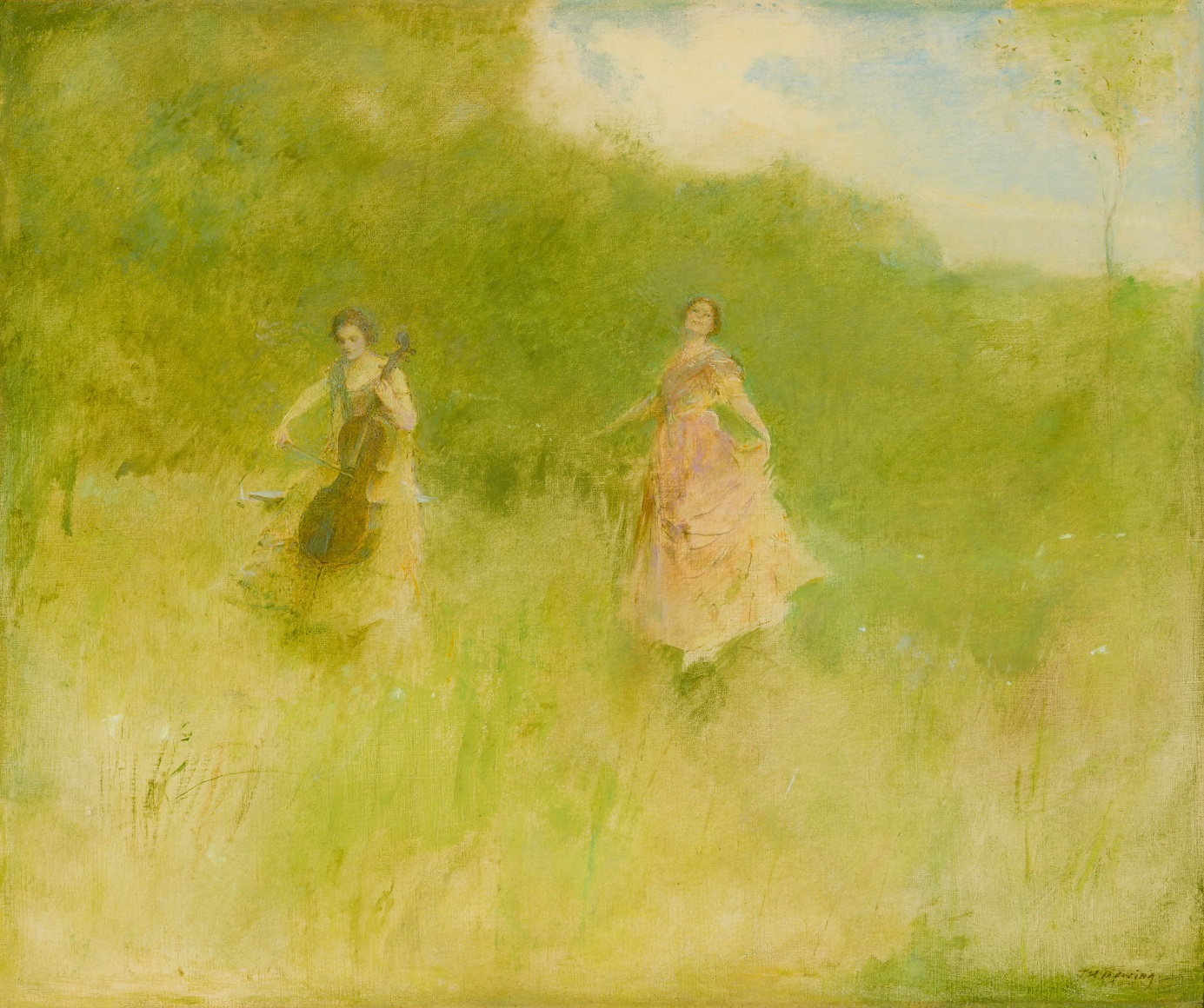 THOMAS WILMER DEWING (American, 1851&ndash;1938), &quot;May (Springtime, Welcome Sweet Springtime),&quot; before 1921. Oil on canvas, 20 x 24 in.