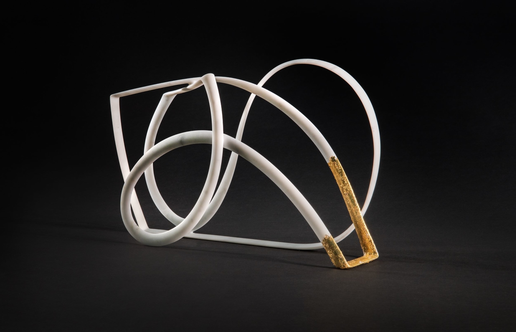 Elizabeth Turk (b. 1961), Passage 20, 2021, Marble and gold leaf, 7 1/4 x 11 1/2 x 2 5/8 in.