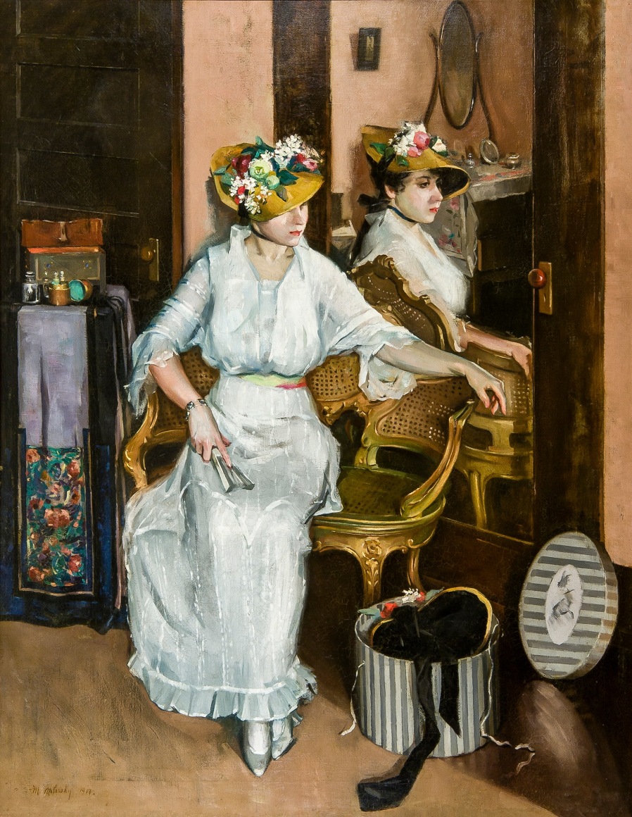 MAURICE MOLARSKY (1885–1950), "Reflections," 1914. Oil on canvas, 54 x 42 in.