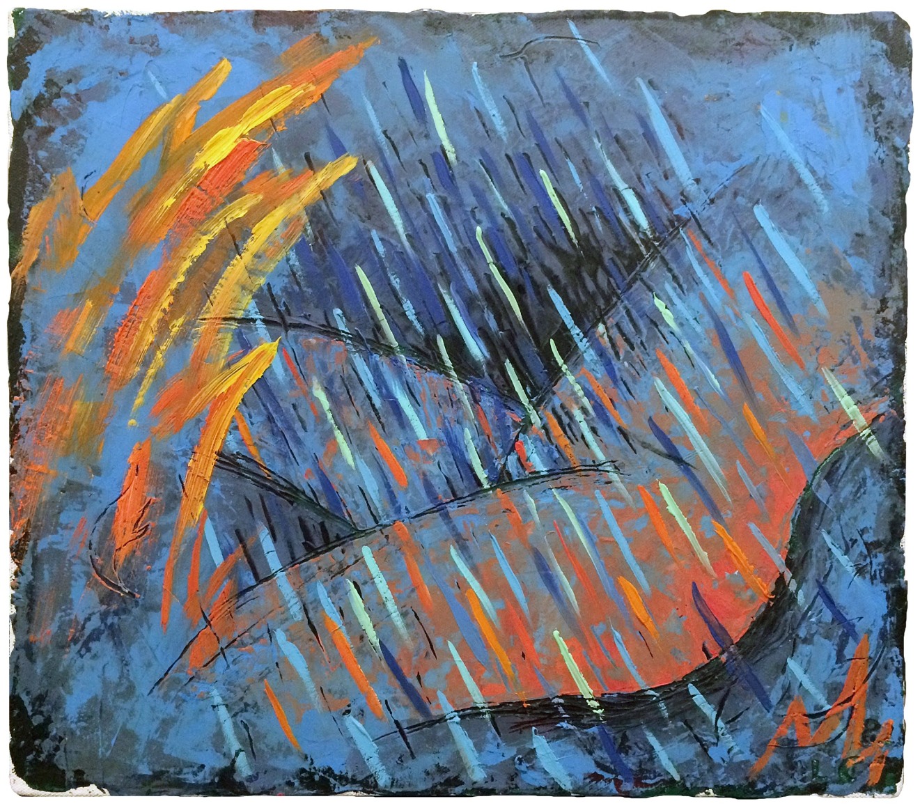 Image of Louisa Chase's &quot;Untitled,&quot; oil and wax on canvas, 14 by 16 inches. Painted in 1981.