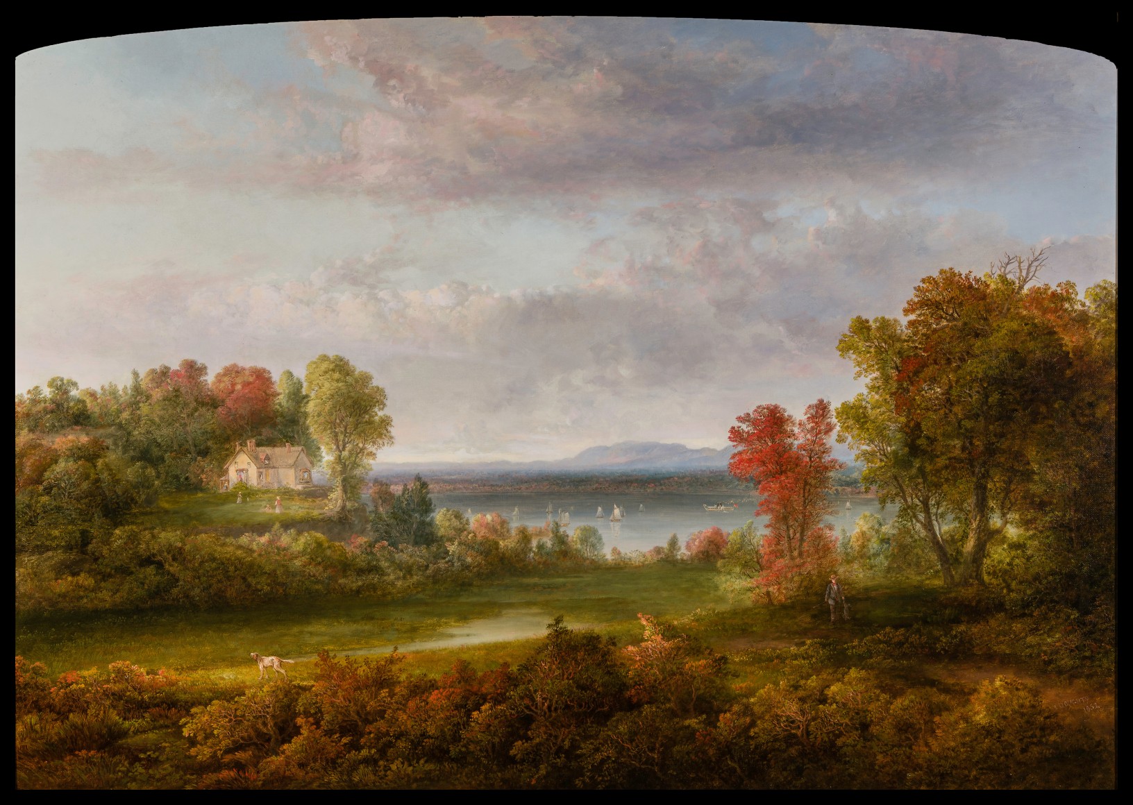THOMAS DOUGHTY (1791–1856), "Hudson River Landscape," 1852. Oil on canvas, 38 x 48 in.