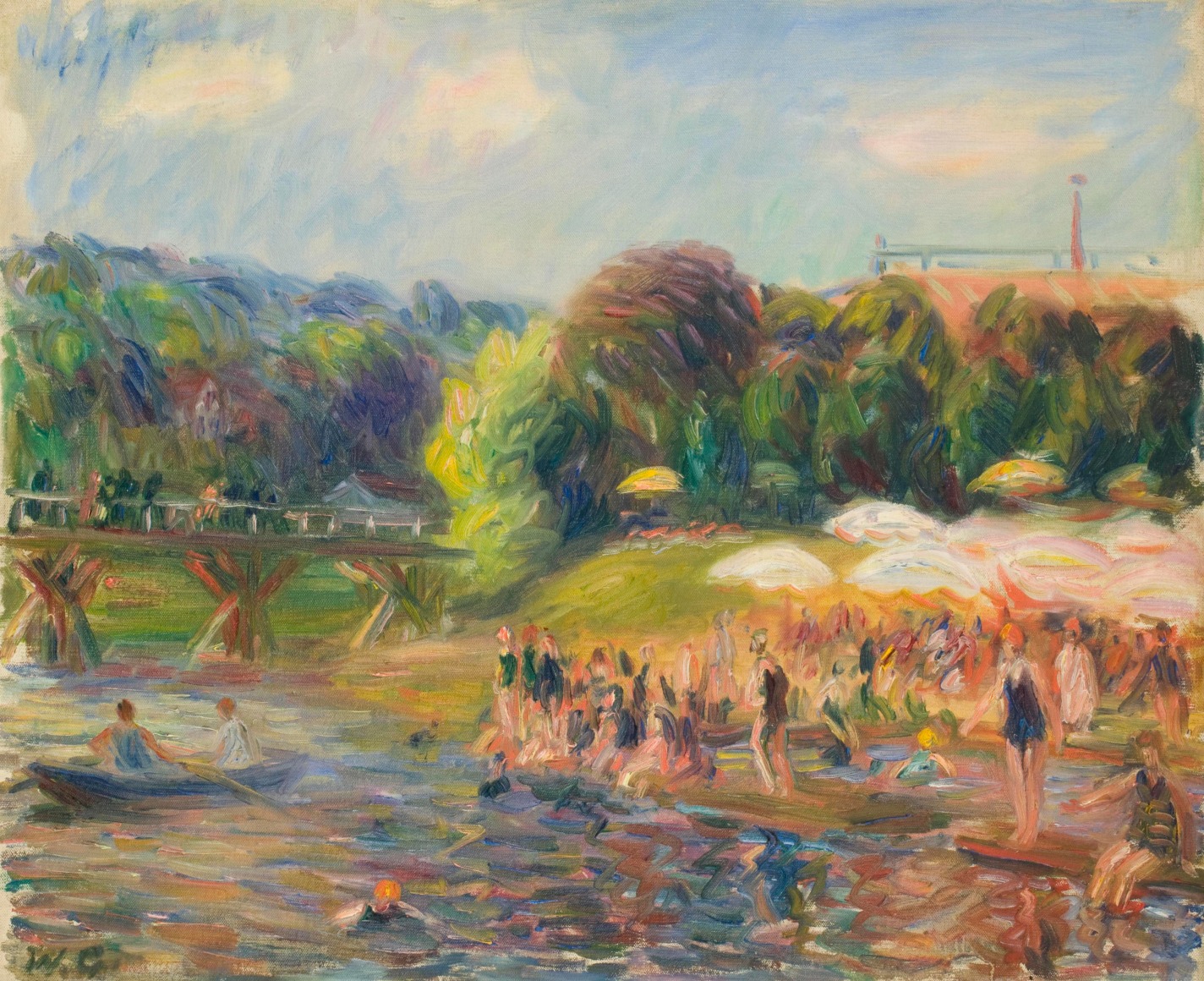 William Glackens (1870-1938), Beach Scene with Bridge, Isle Adam, 1926-7