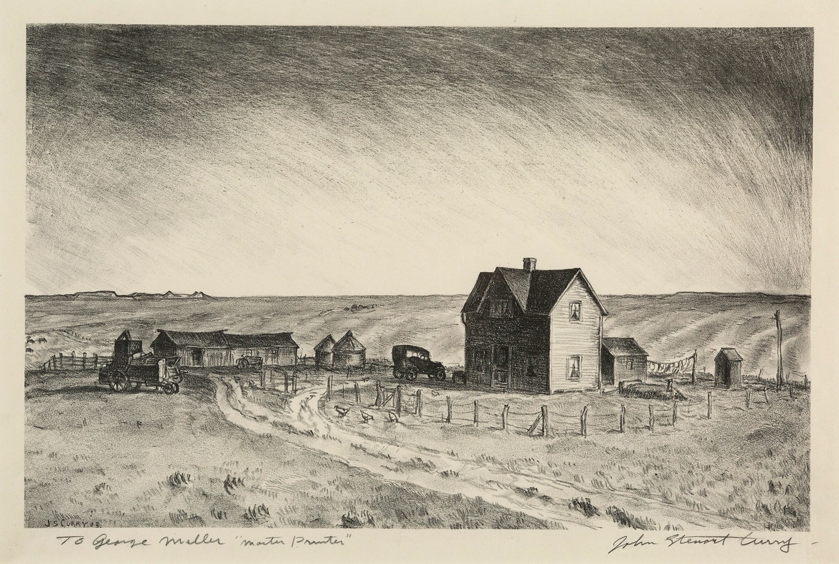 John Steuart Curry (1897-1946)&nbsp;&nbsp;&nbsp;&nbsp;&nbsp;&nbsp;&nbsp;&nbsp;&nbsp;&nbsp;&nbsp;&nbsp;&nbsp;&nbsp; , Kansas Wheat Ranch, 1929