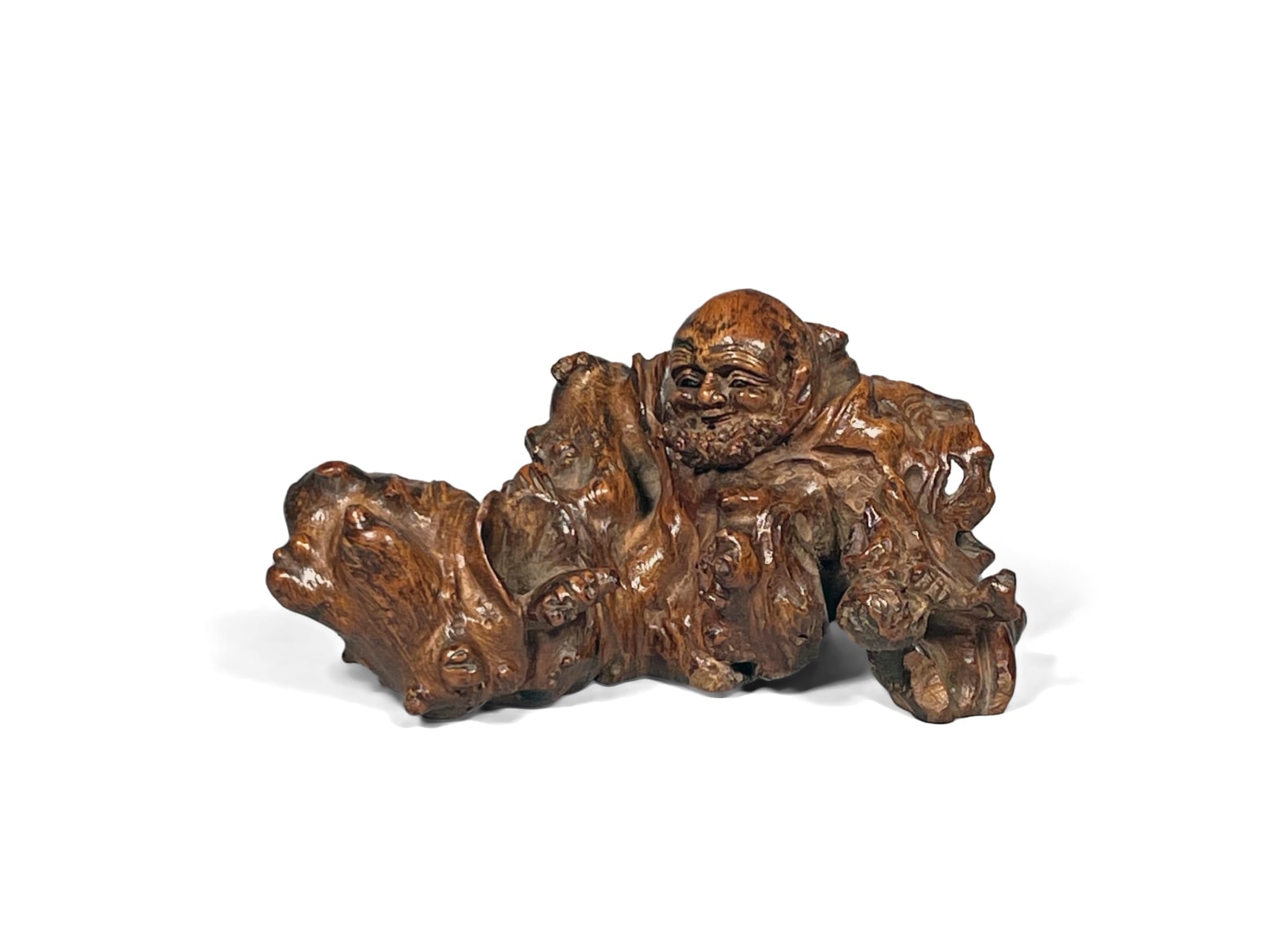 Chinese Carved Root Figure of Bodhidharma