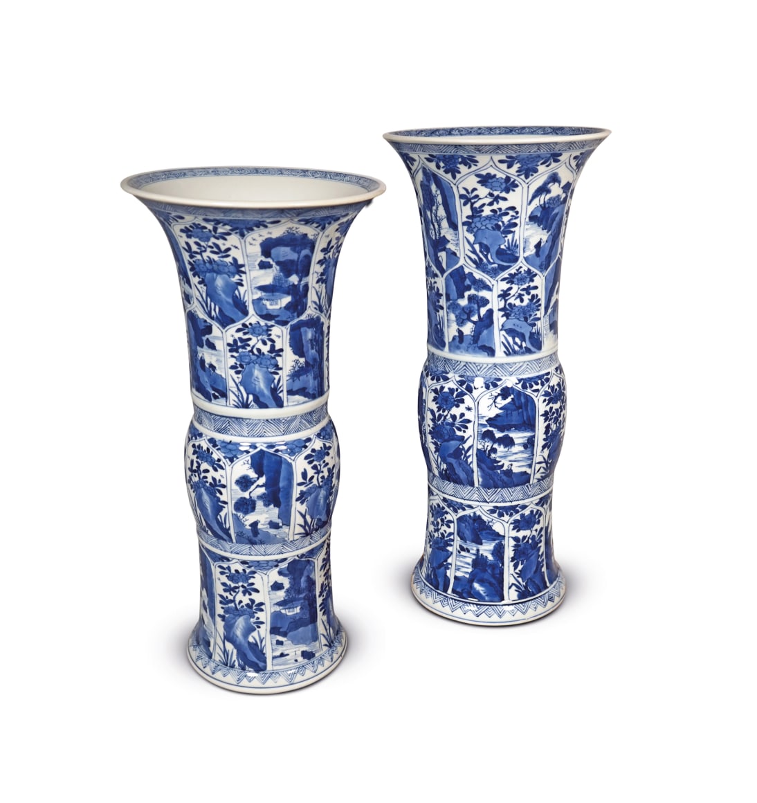Pair of Chinese Blue and White Porcelain Vases