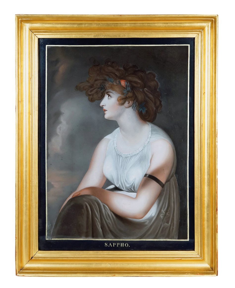 Chinese Reverse Glass Painting, Sappho