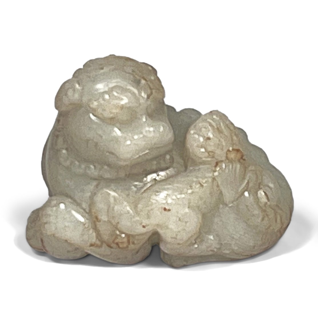 Chinese Jade Figure of a Fu Lion