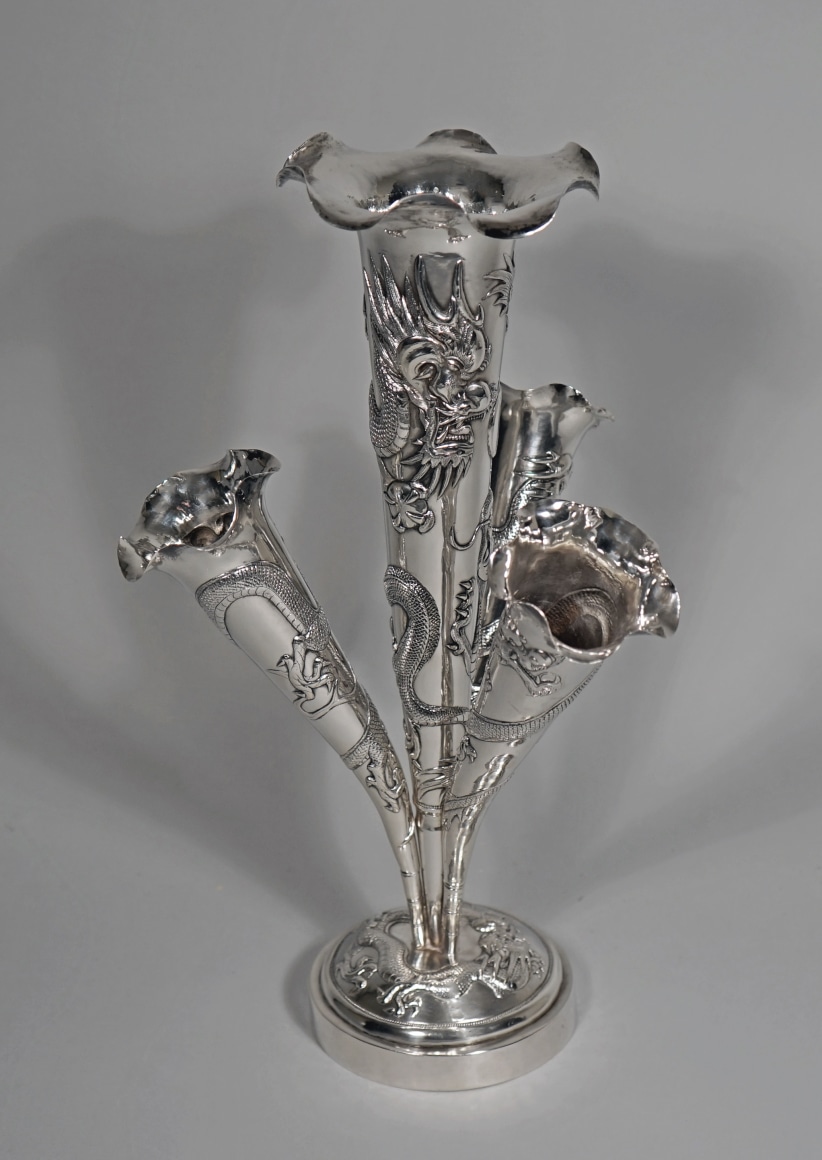Chinese Export Silver Flower-Holder Centerpiece
