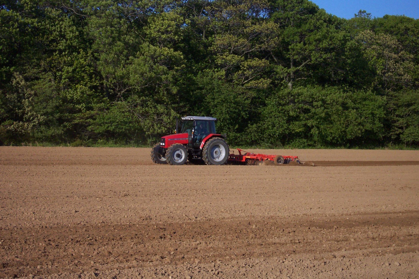 Disking beautiful friable soil in the spring