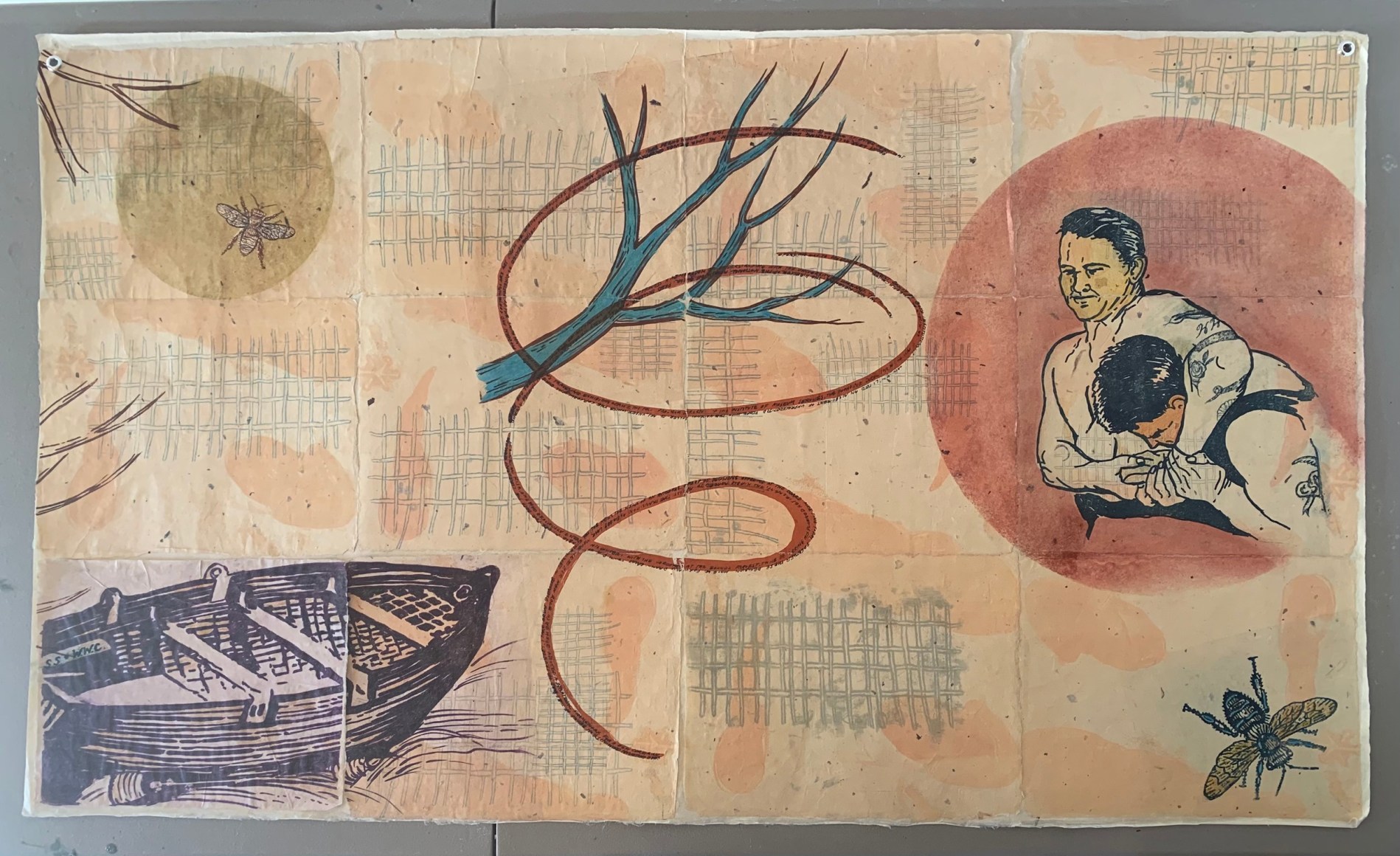 Screenprint on handmade paper, by Georgia Deal