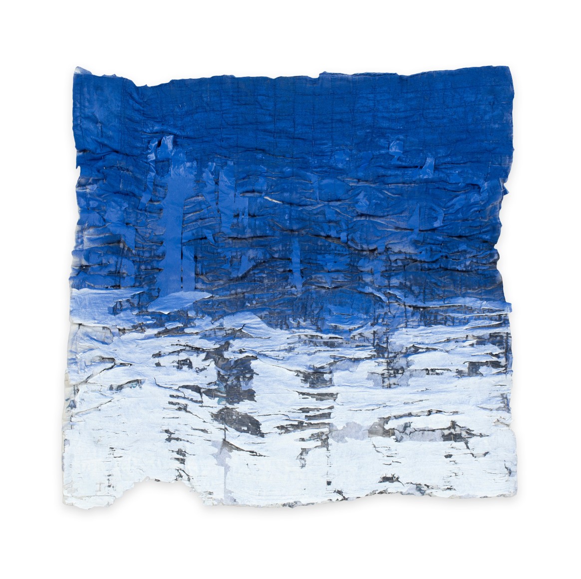Rachel Meginnes  Effective Remedy, 2019, Mixed Media, Deconstructed quilt, hand stitching, image transfer, acrylic, and spray paint  23 1/2h x 24 1/2w in 59.69h x 62.23w cm  Unique
