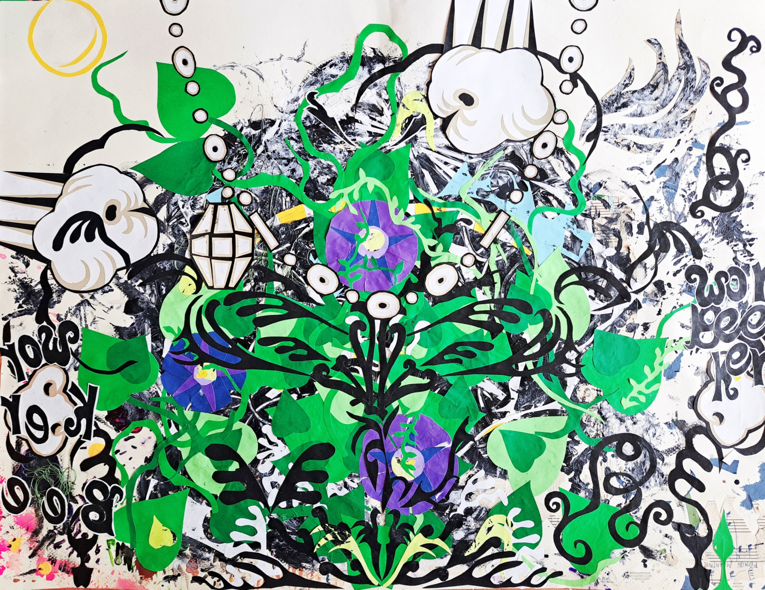 Abstract collage work by Nava Lubelski