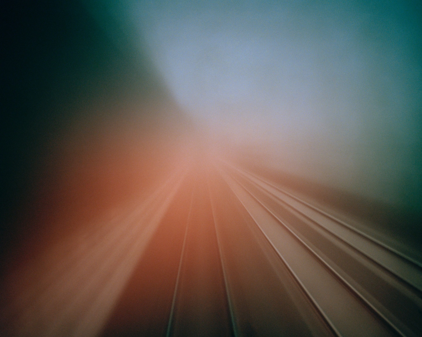 Abstract landscape from train window