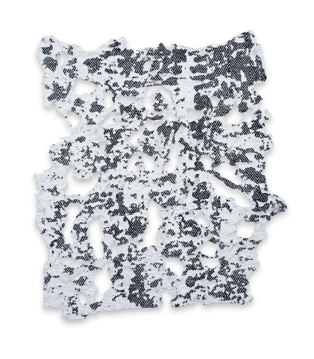 Twill (Fragment), 2017  Deconstructed quilt, cotton batting, image transfer, and acrylic  33 x 30 inches, unique, textiles