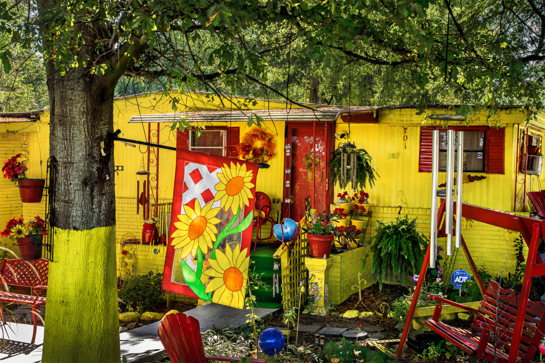 Photograph of yellow house