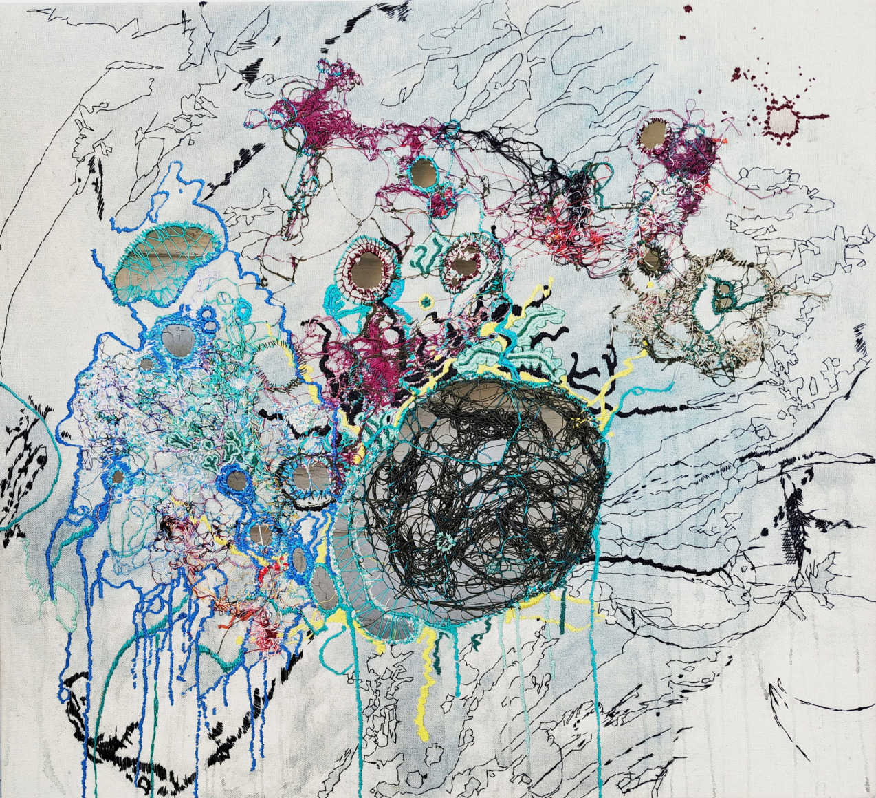 Abstract textile work by Nava Lubelski